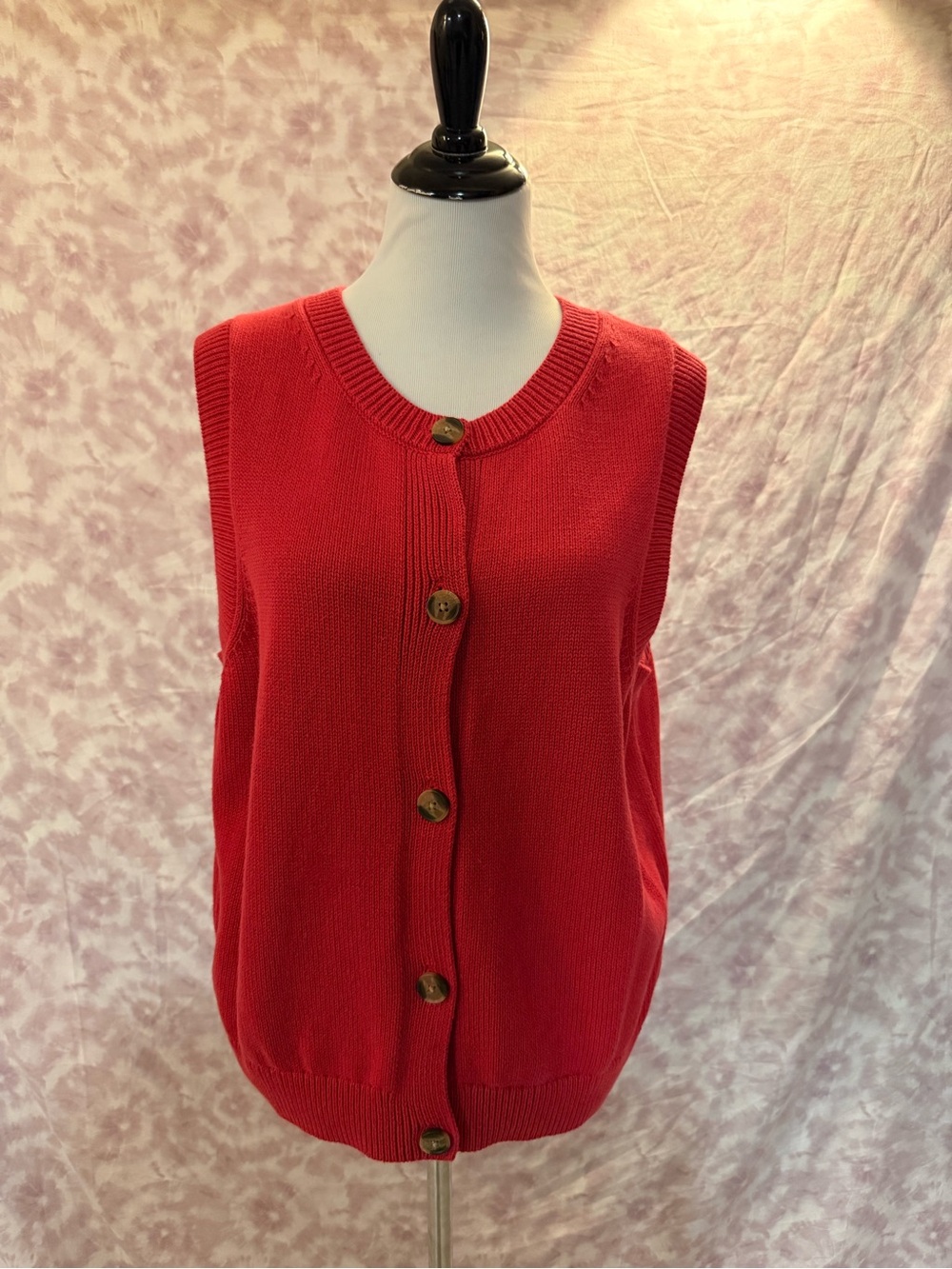 Sleeveless Button-up Sweater